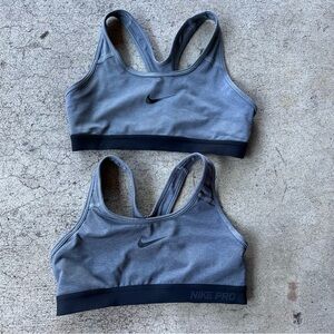 Nike Gray/Black Pro Sports Bras (Pair)